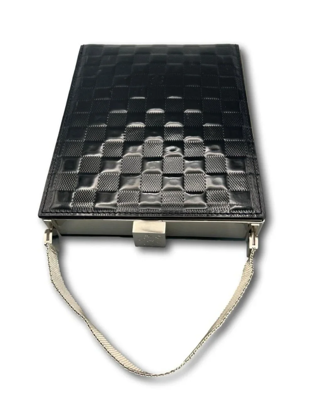 Louis Vuitton Damier Vernis Ange Black Patent Leather Evening Bag Clutch Rare